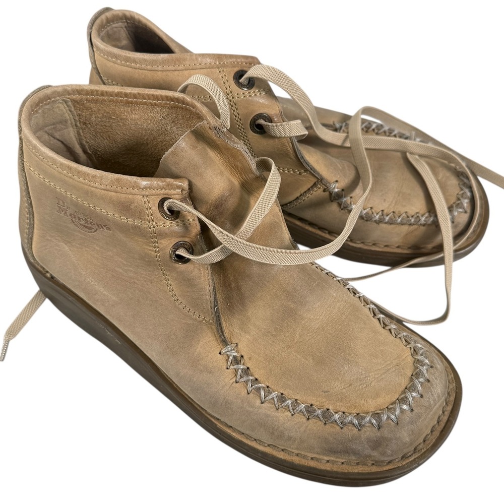 Dr Martens Tan Leather Lace Up Moccasin‎ Chukka Boots Women's Size 8 PN04E Doc